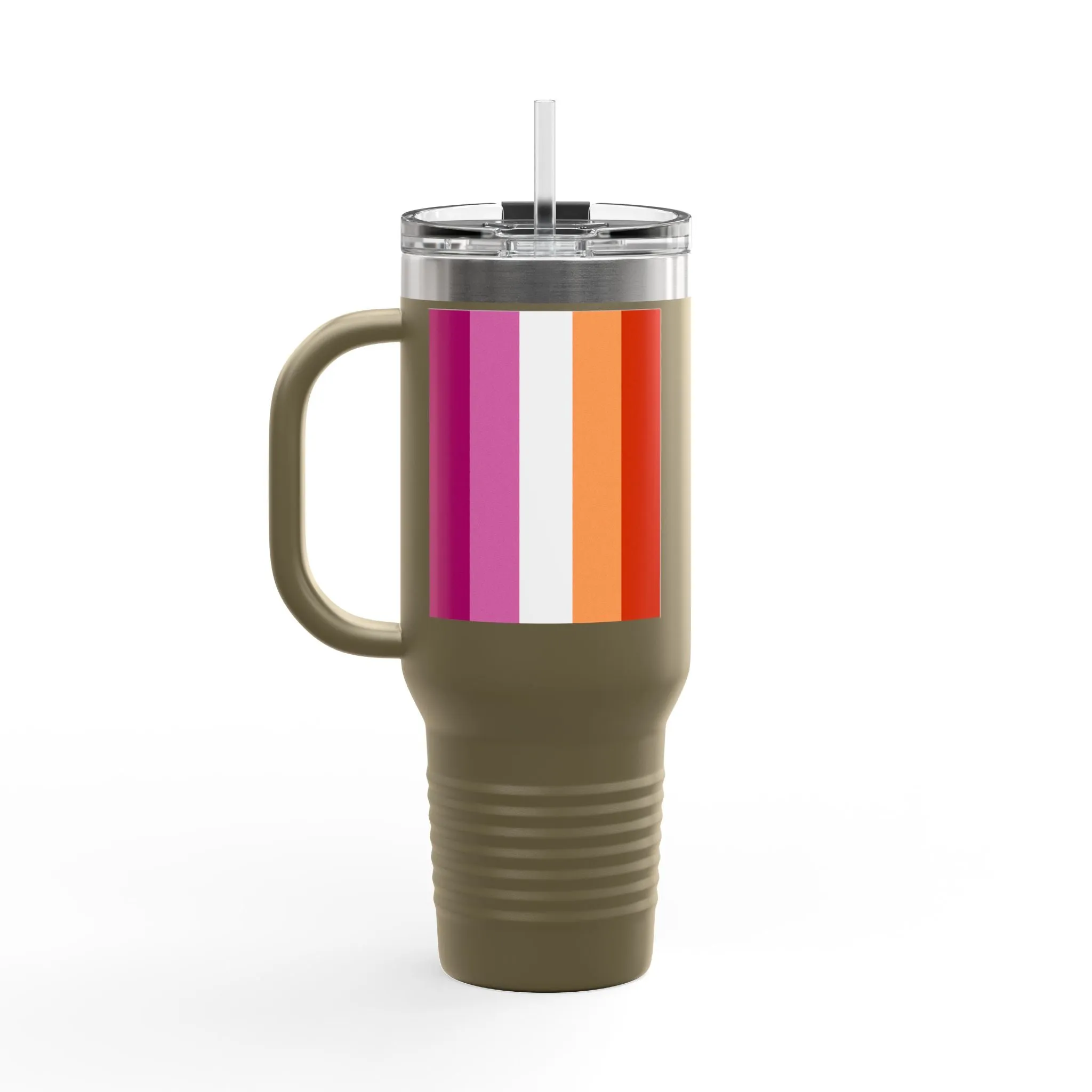 Lesbian Pride Colorful Insulated Travel Mug - 40oz with Handle