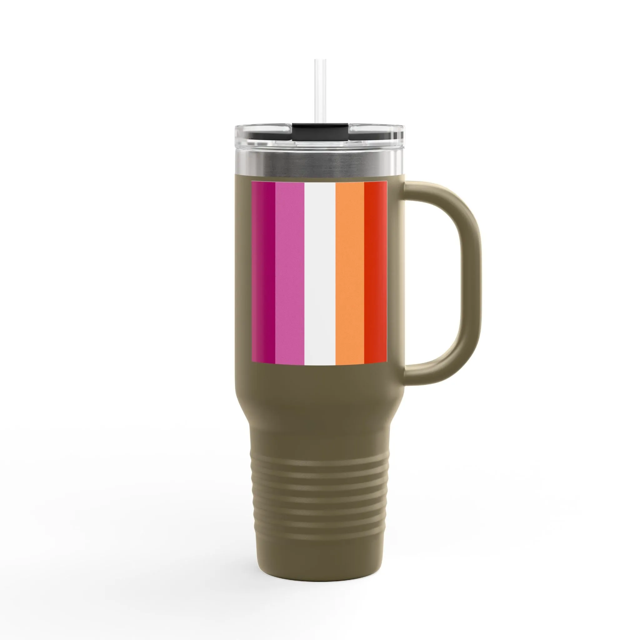 Lesbian Pride Colorful Insulated Travel Mug - 40oz with Handle