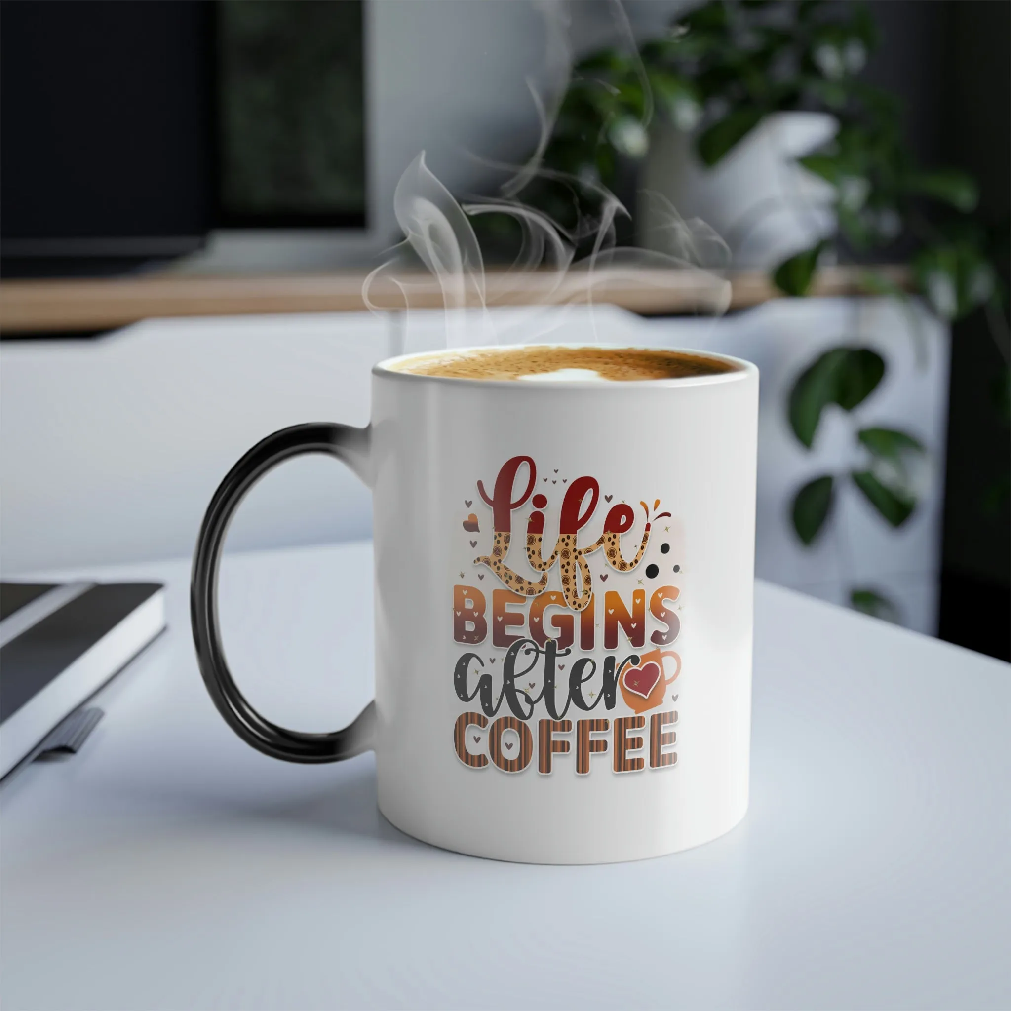 Life begins after coffee 11oz Color Morphing Mug