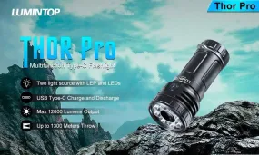 Lumintop Thor Pro 12,600 Lumens LEP LED Type-C Rechargeable Outdoor Flashlight