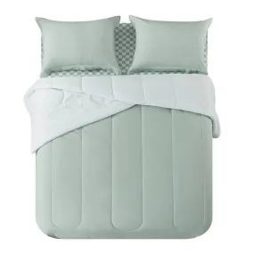 Mainstays MS1402263422-07 7 Piece Reversible Bed In A Bag Comforter Set W/Sheets, Queen Sage