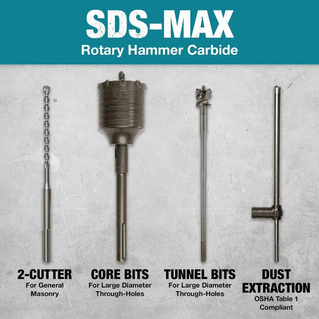 Makita 1-1/2" x 21" SDS-MAX Carbide Drill Bit, 6-Cutter