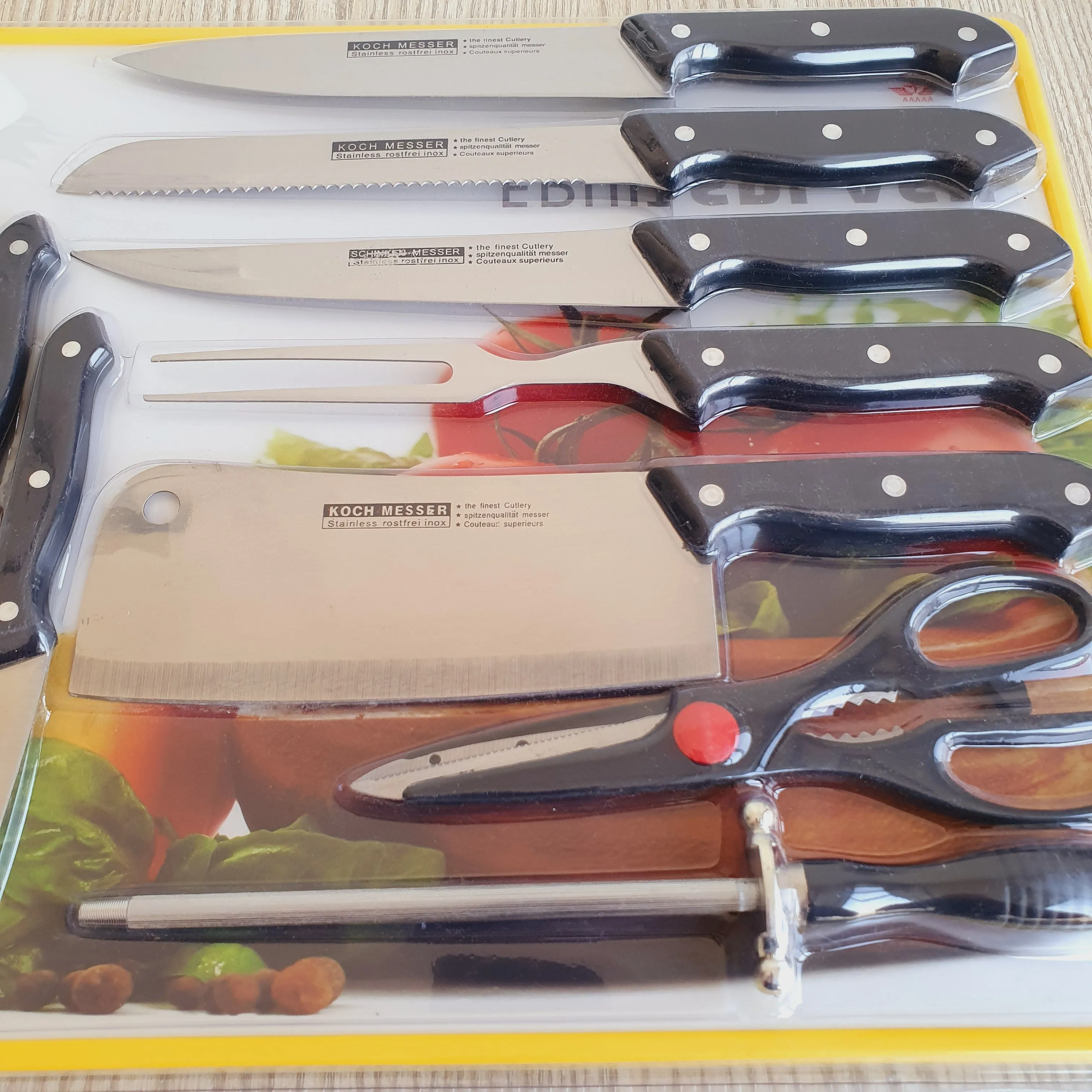 Meat Knife Set with Cutting Board - 11 Piece