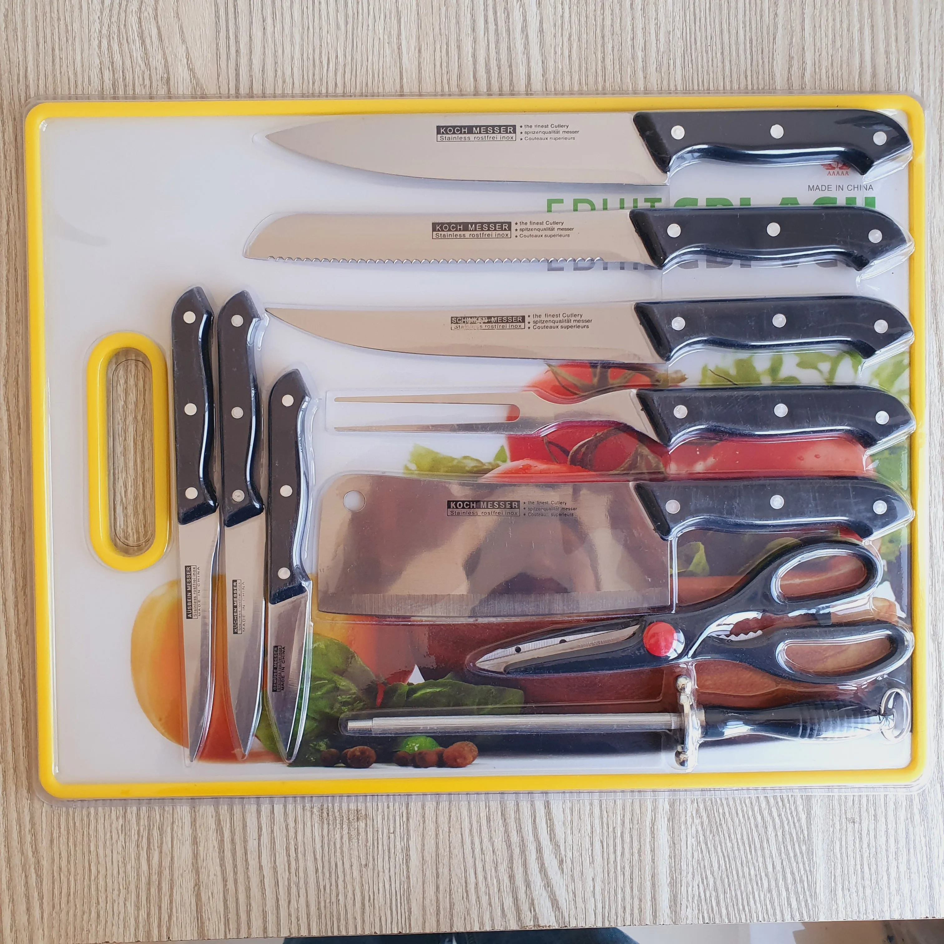 Meat Knife Set with Cutting Board - 11 Piece