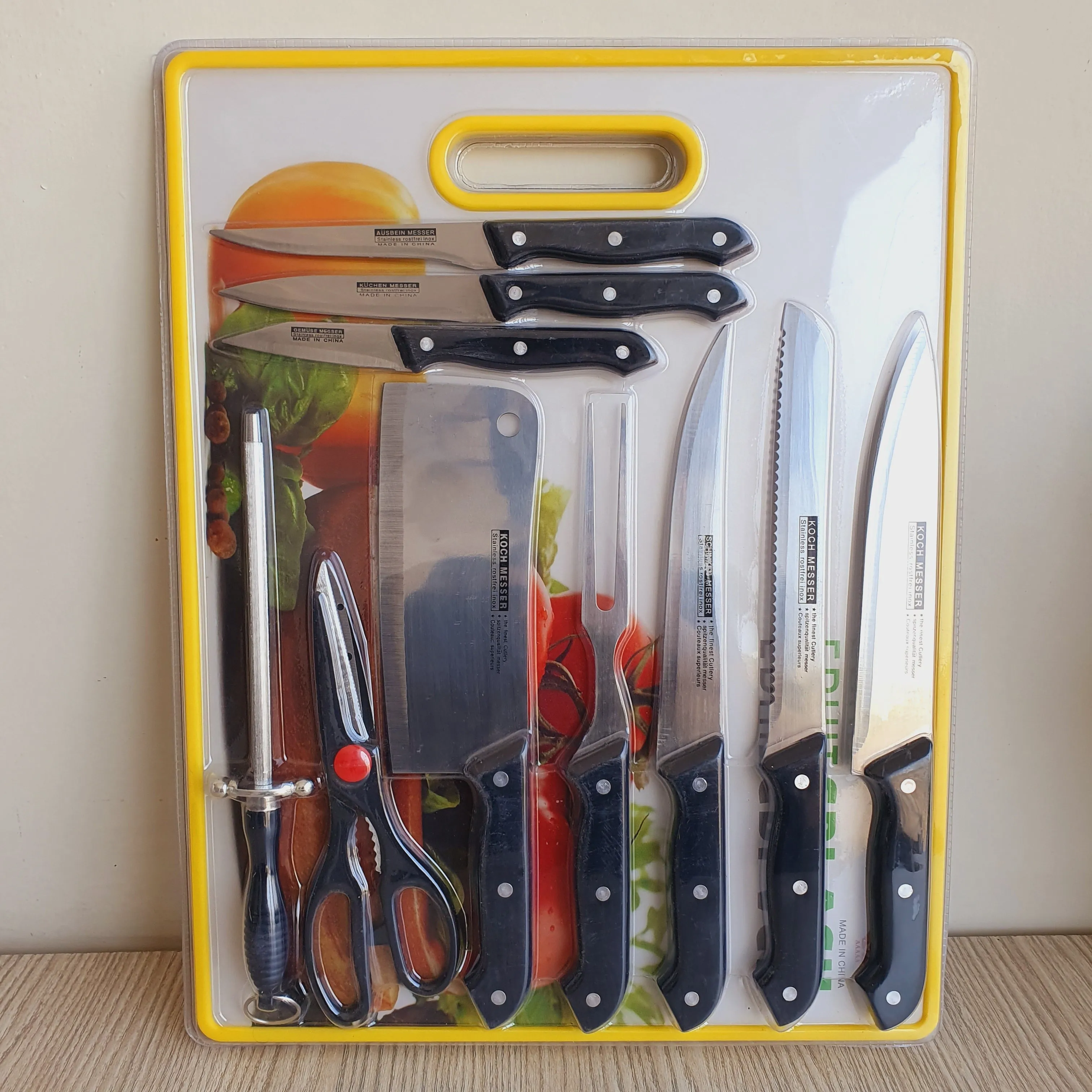 Meat Knife Set with Cutting Board - 11 Piece