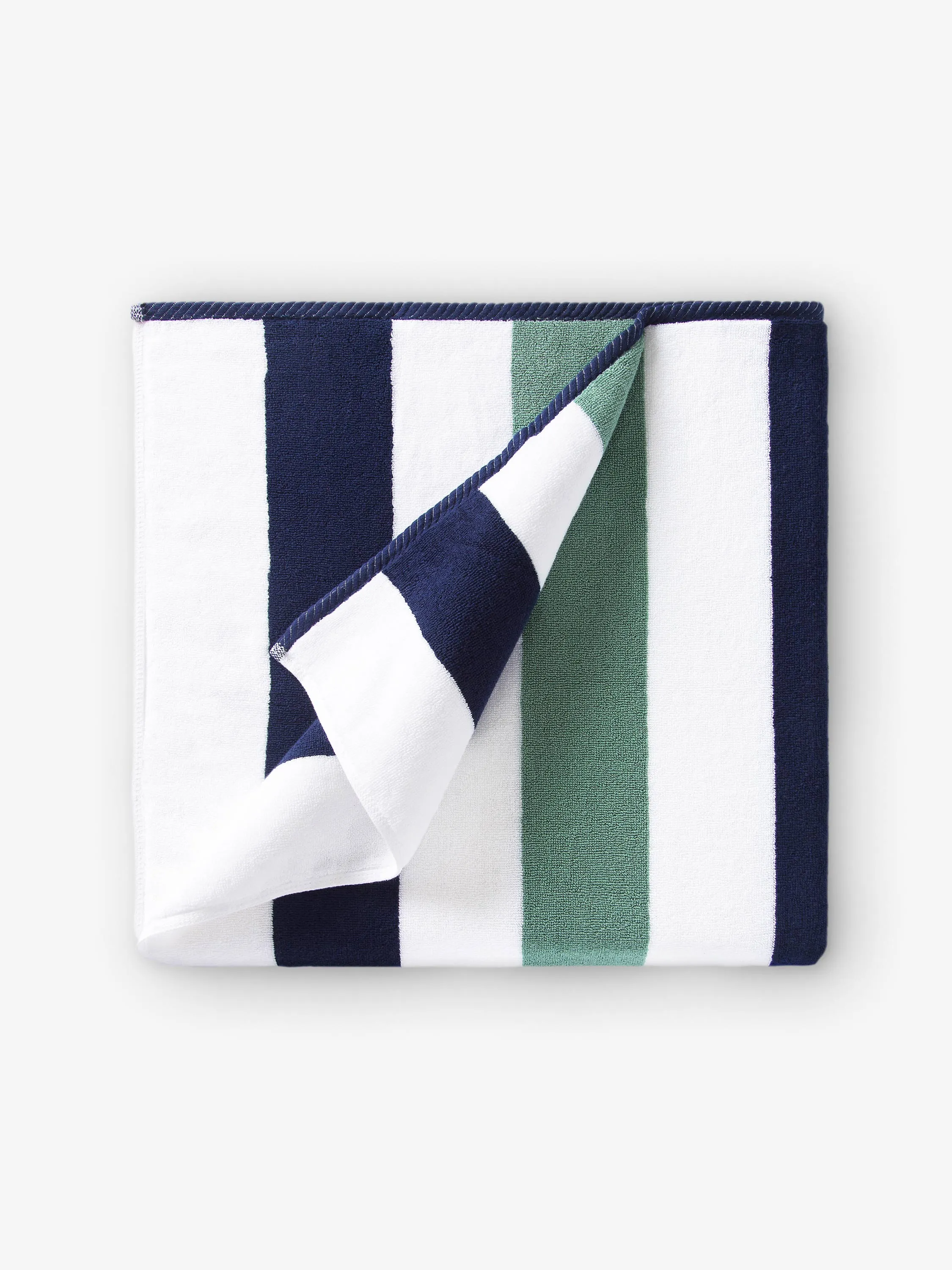 Midnight Blue & Seafoam Classic Cabana Beach Towel