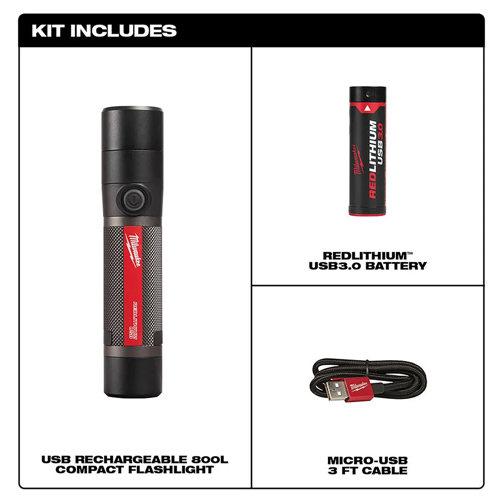 Milwaukee  2160-21 USB RECHARGEABLE 800L COMPACT FLASHLIGHT