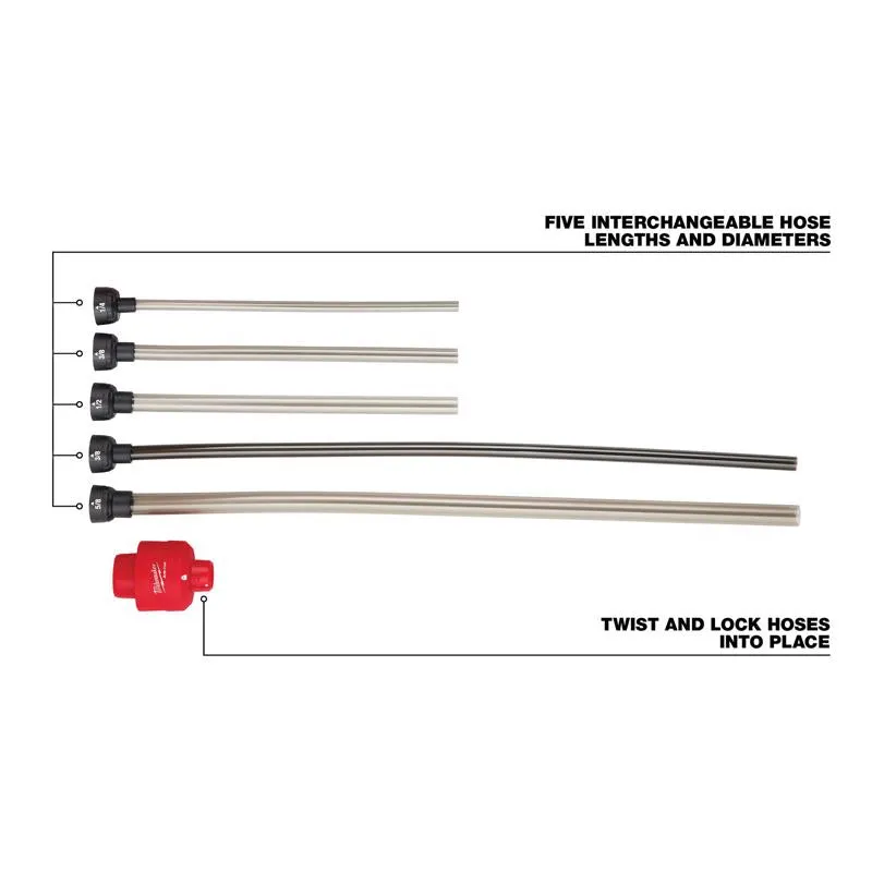 Milwaukee AIR-TIP 1-1/4 in. - 2-1/2 in. Wet/Dry Shop Vac Long Reach Set Flexible Vacuum Hose 7 pc