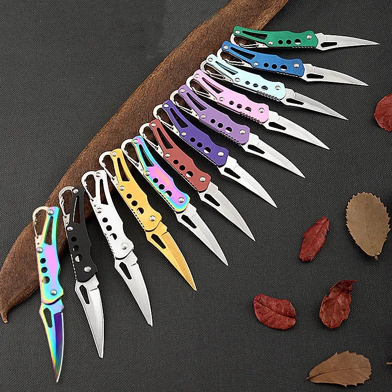 Mini Pocket Knife Keychain Portable Folding Self Defense Tactical Knife*