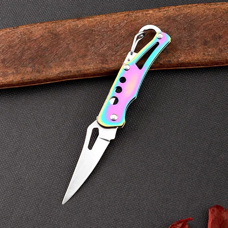 Mini Pocket Knife Keychain Portable Folding Self Defense Tactical Knife*