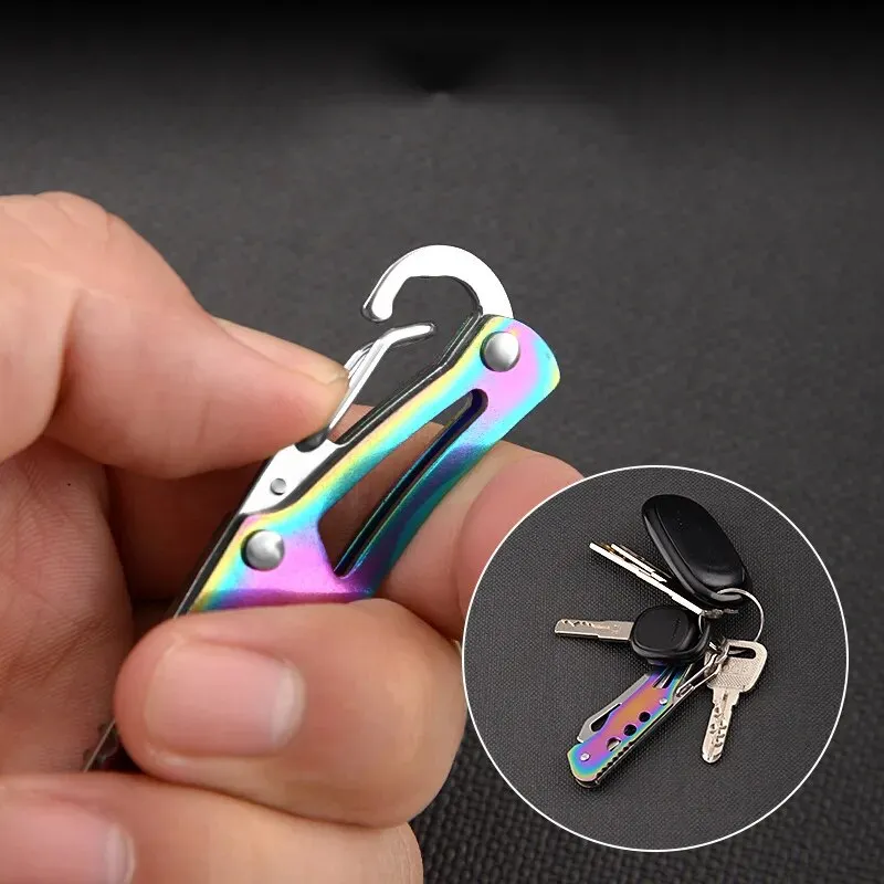 Mini Pocket Knife Keychain Portable Folding Self Defense Tactical Knife*