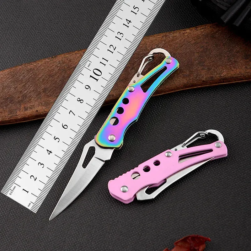 Mini Pocket Knife Keychain Portable Folding Self Defense Tactical Knife*