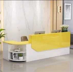 Modern Reception Desk with Display Shelf