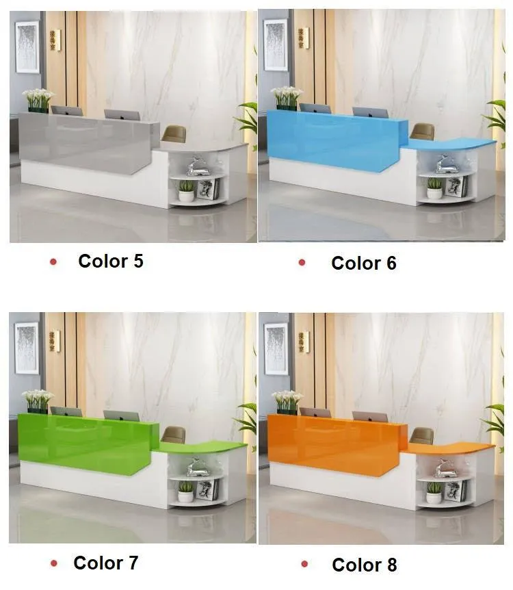 Modern Reception Desk with Display Shelf