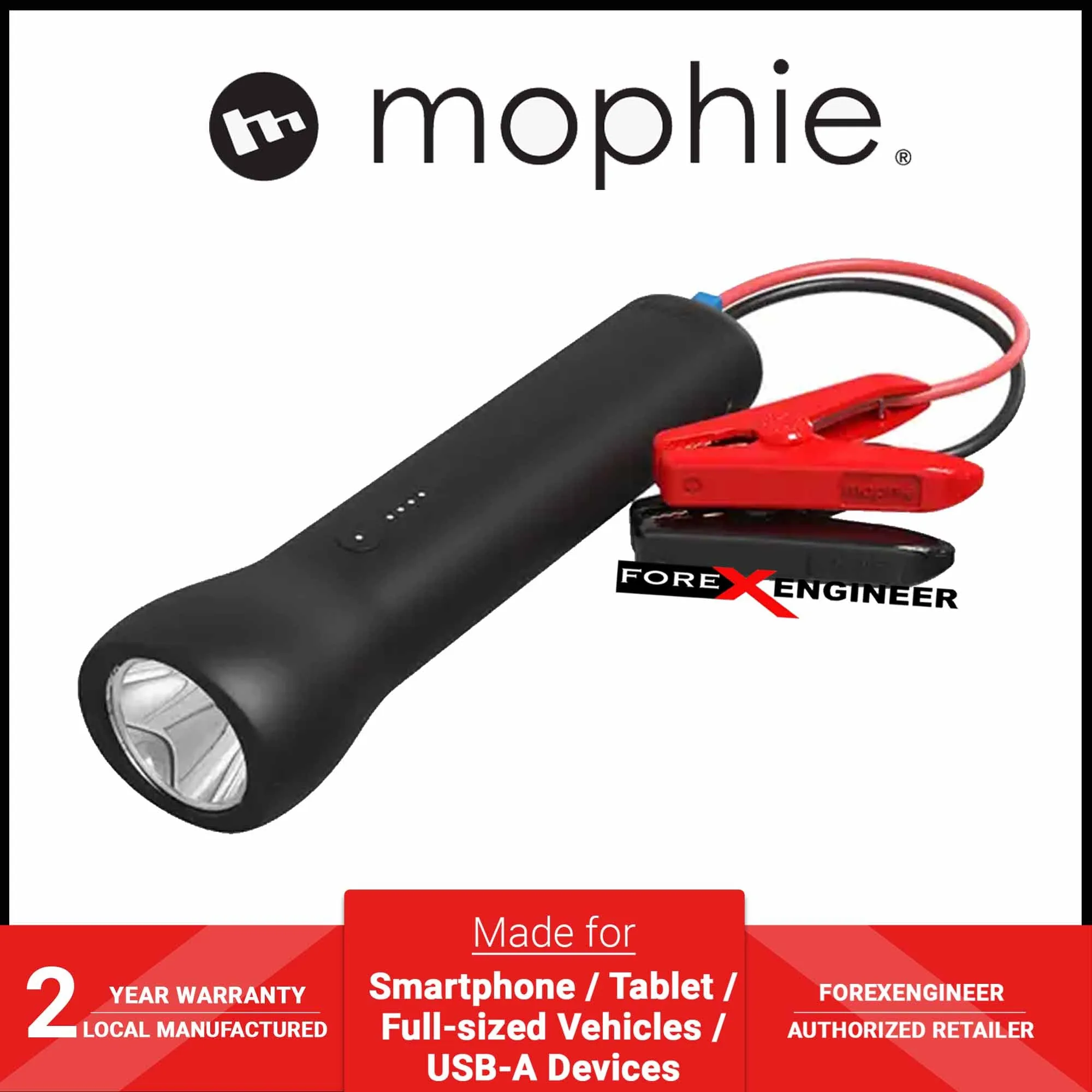 Mophie Powerstation GO Rugged Flashlight - 450 lumens flashlight - LED work - SOS light - Black (Barcode: 840056140493)