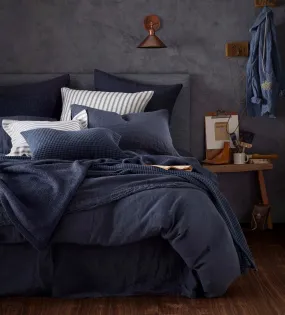 Navy Blue 100% Linen Duvet Cover