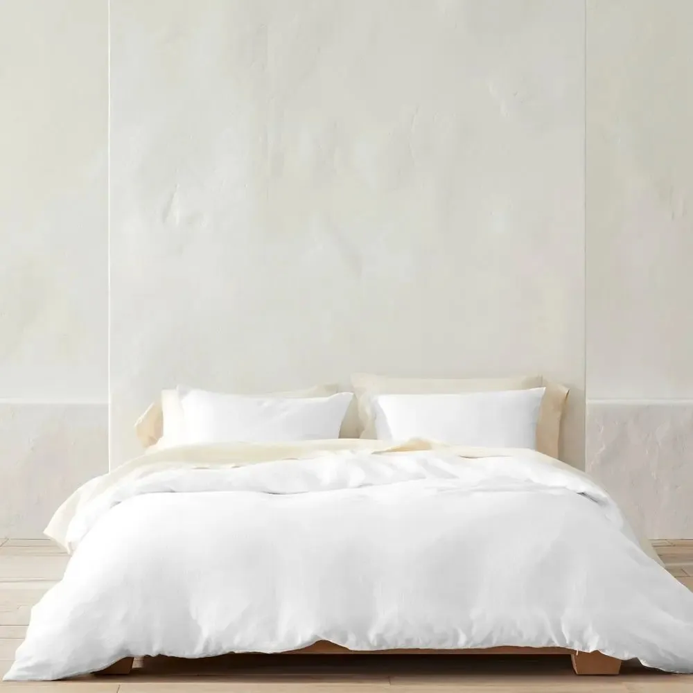 New - Full/Queen Hemp Duvet & Sham Set White - Casaluna