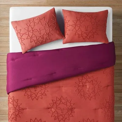 New - Opalhouse Jungalow Comforter Set Celestial Geo Sun Bohemian, Orange, Twin/TwinXL