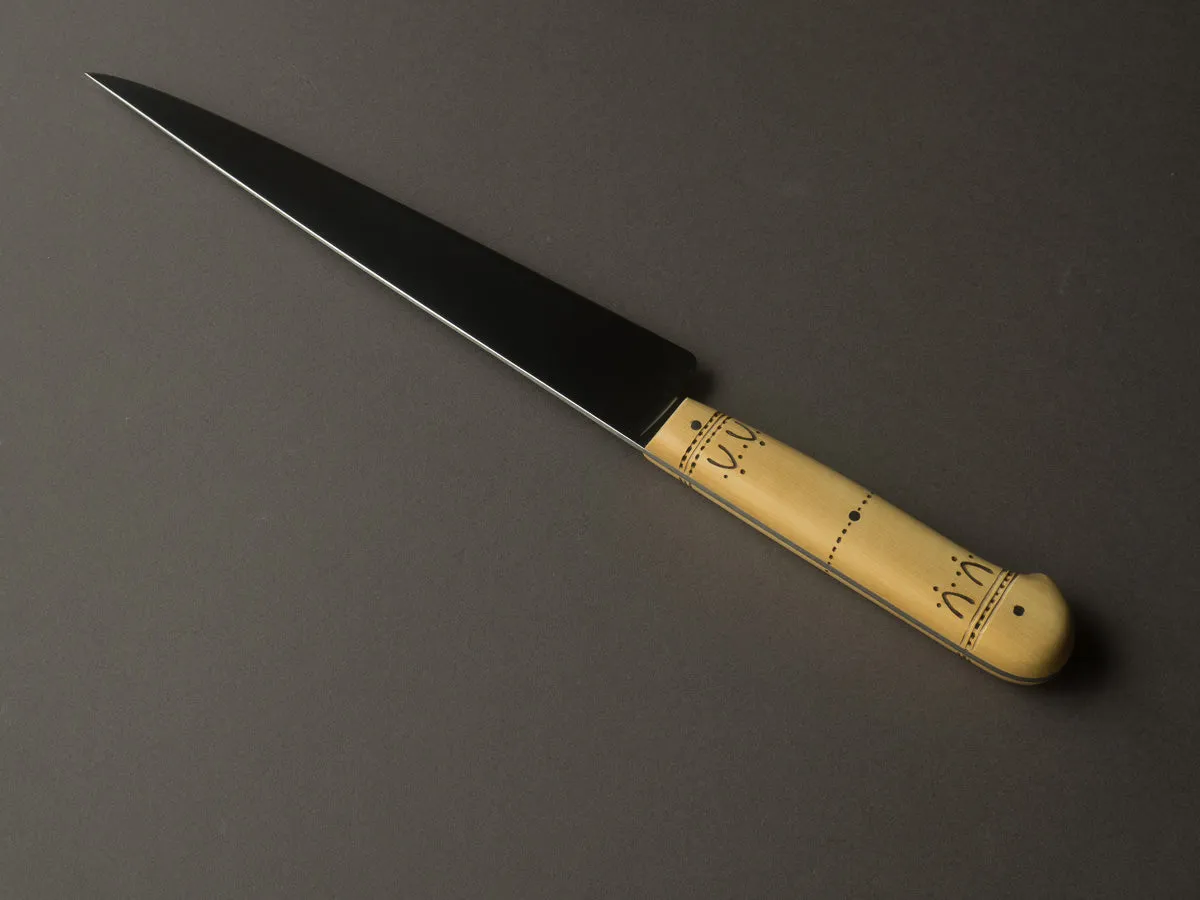 Nontron - Stainless - 8" Slicing Knife - Boxwood Handle - Mirror Polished