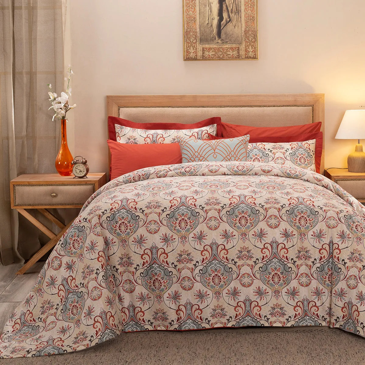 Nouveau Tradition Lawn Rerun Red Duvet Cover Set