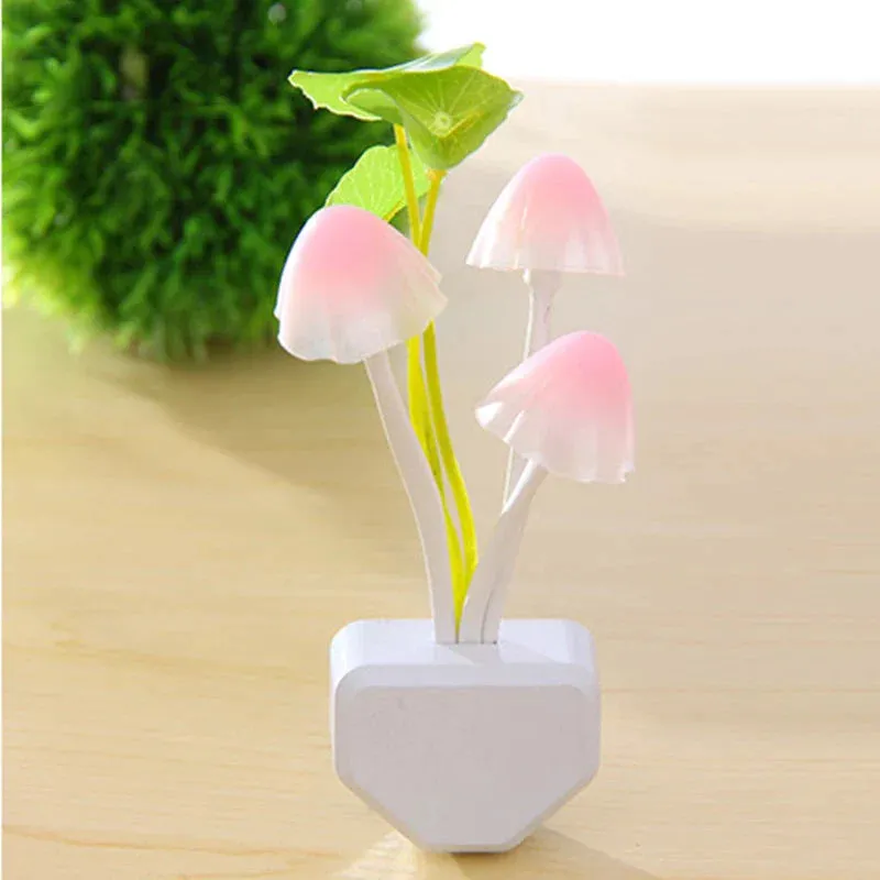 Novelty Night Light Plug Induction Dream Mushroom Fungus Luminaria Lamp  night lights