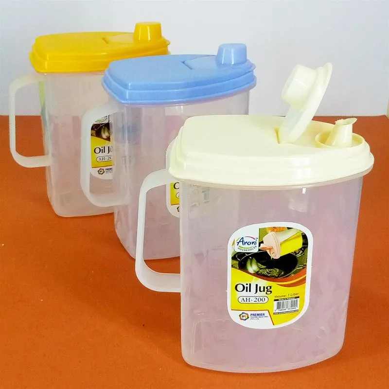 Oil Jug Plastic (1 Liter) Plastic Oil Jug High quality beautiful design, Cooking Essentials