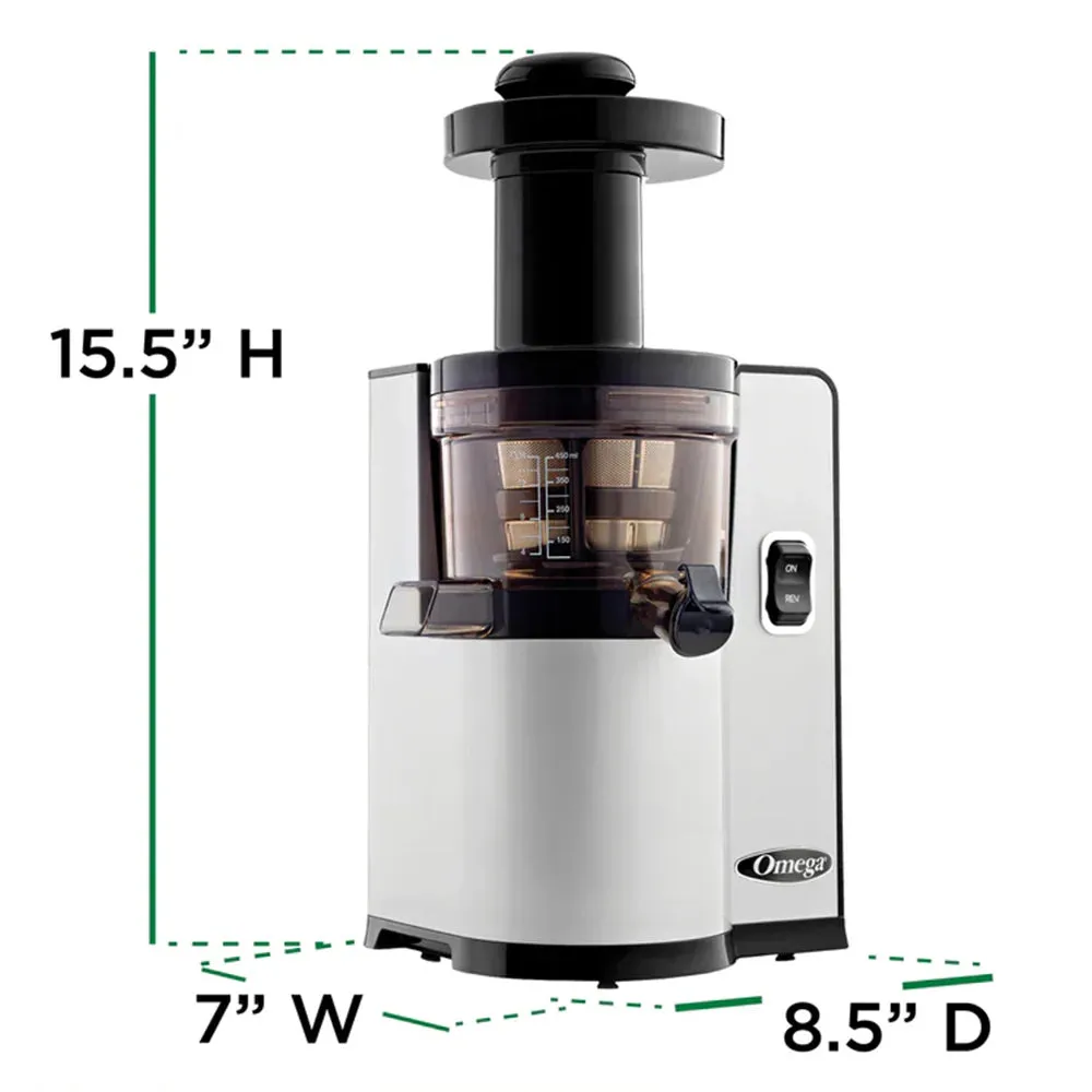 Omega VSJ843QS Silver Vertical Masticating Compact Cold Press Juicer Machine 150 W