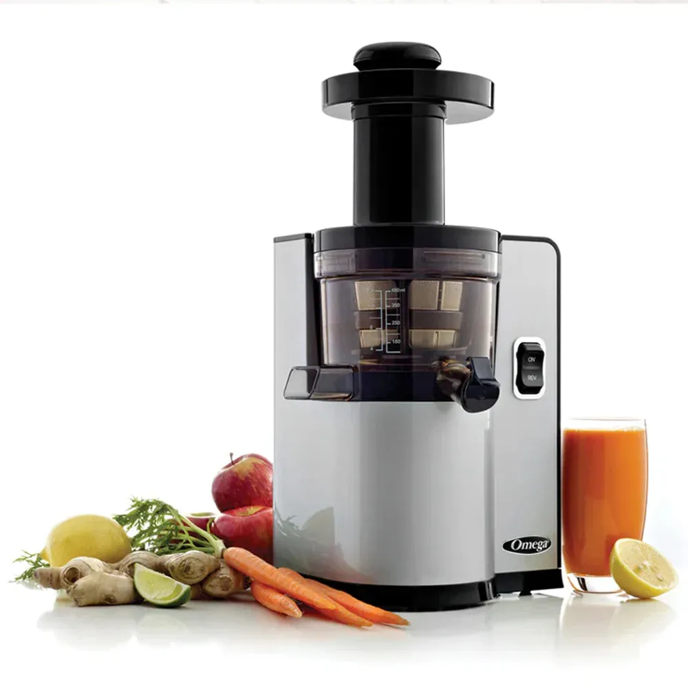 Omega VSJ843QS Silver Vertical Masticating Compact Cold Press Juicer Machine 150 W