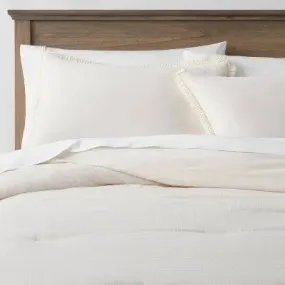 Open Box - Full/Queen Cotton Tassel Comforter & Sham Set Off-White - Threshold