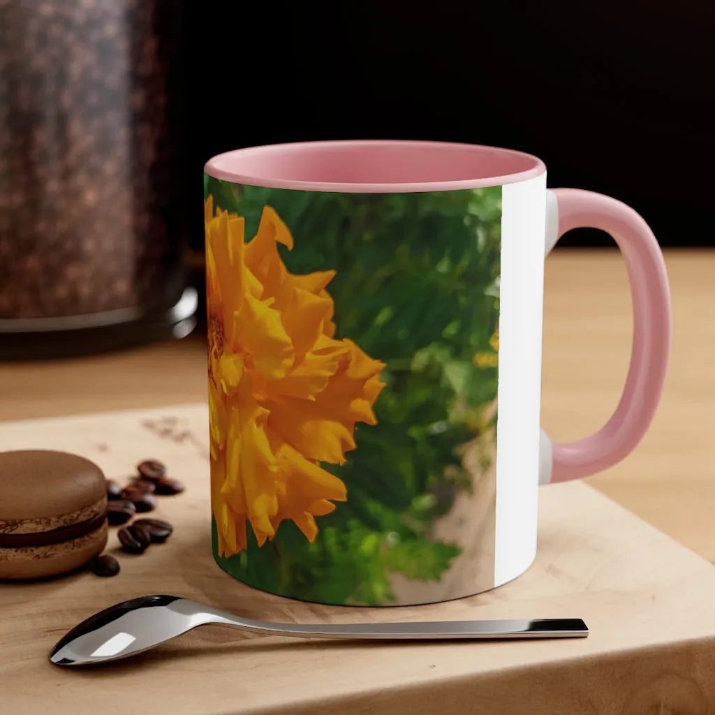 Orange Flower Accent Coffee Mug, 11oz