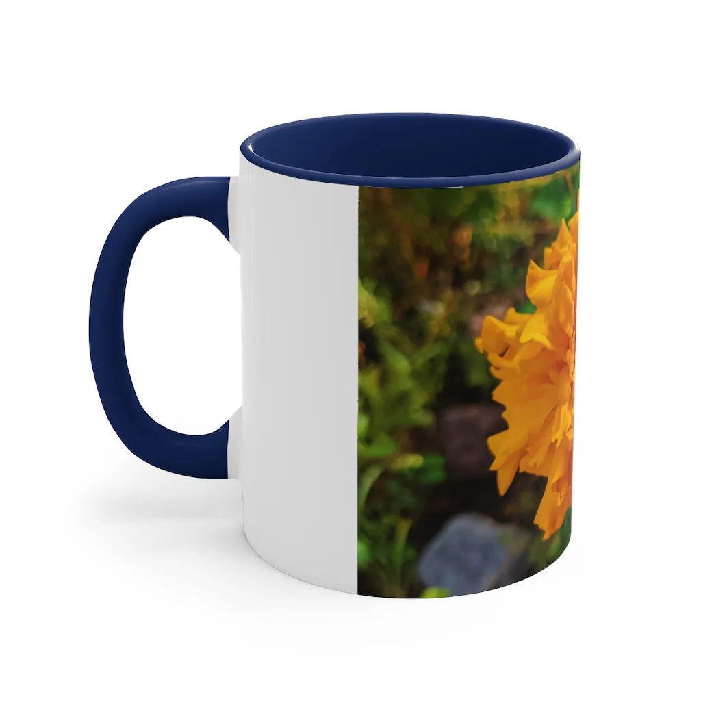 Orange Flower Accent Coffee Mug, 11oz