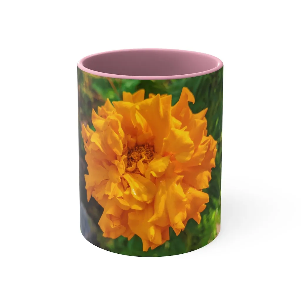 Orange Flower Accent Coffee Mug, 11oz