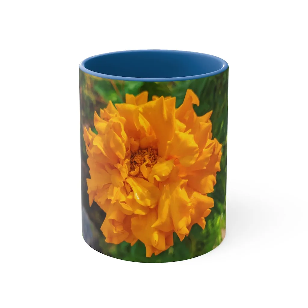 Orange Flower Accent Coffee Mug, 11oz