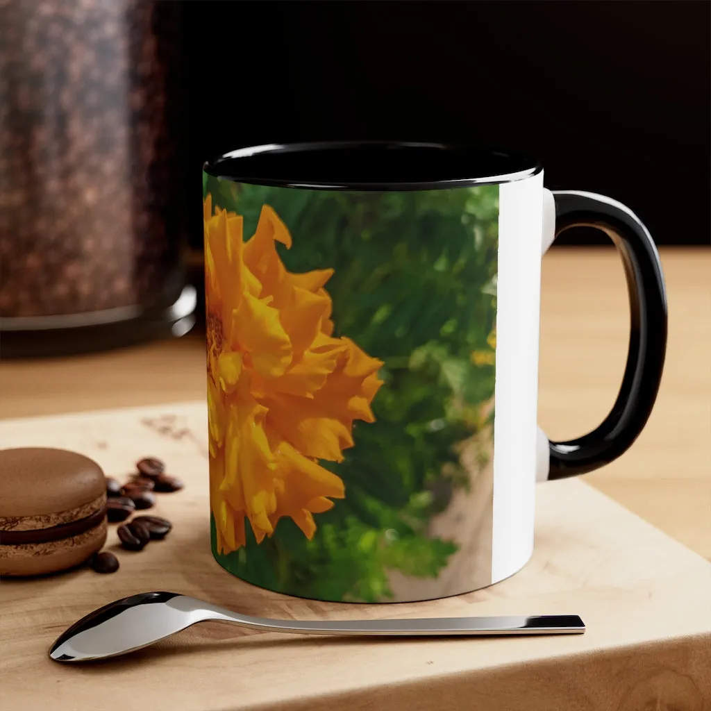 Orange Flower Accent Coffee Mug, 11oz