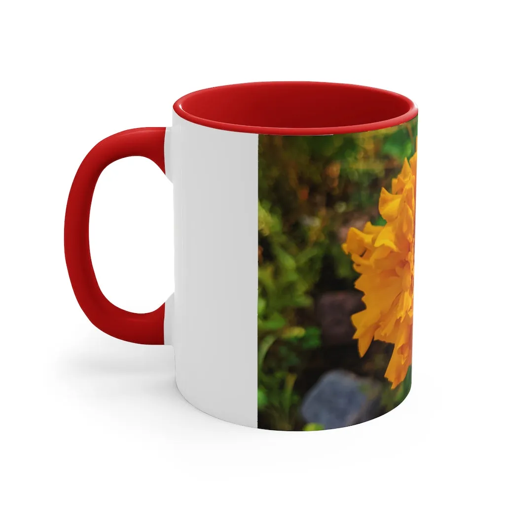 Orange Flower Accent Coffee Mug, 11oz