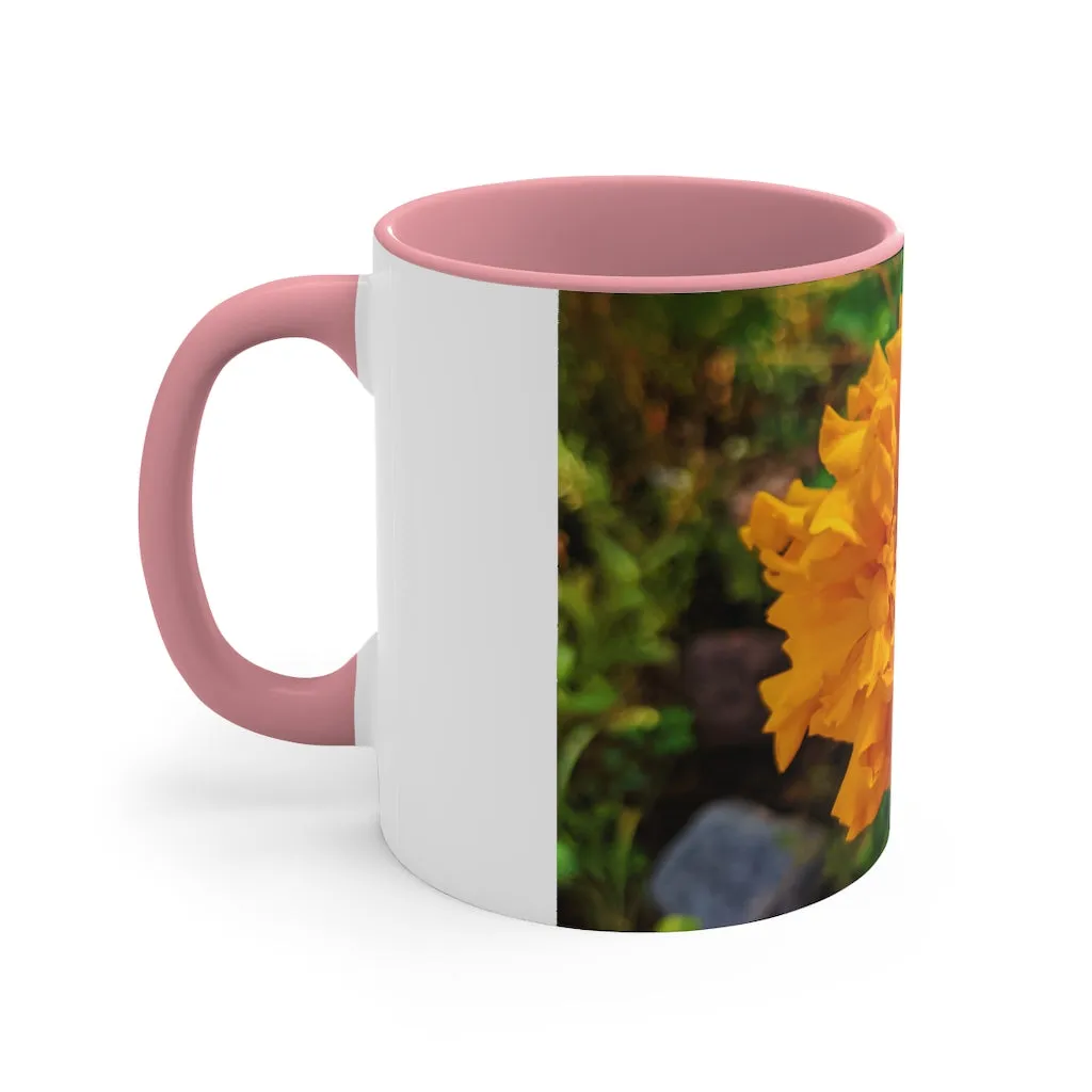 Orange Flower Accent Coffee Mug, 11oz