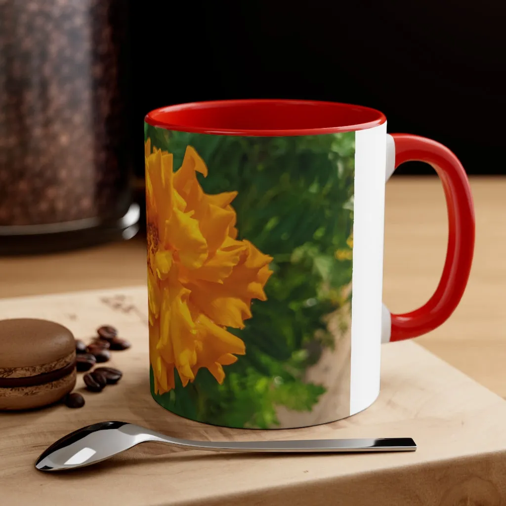 Orange Flower Accent Coffee Mug, 11oz