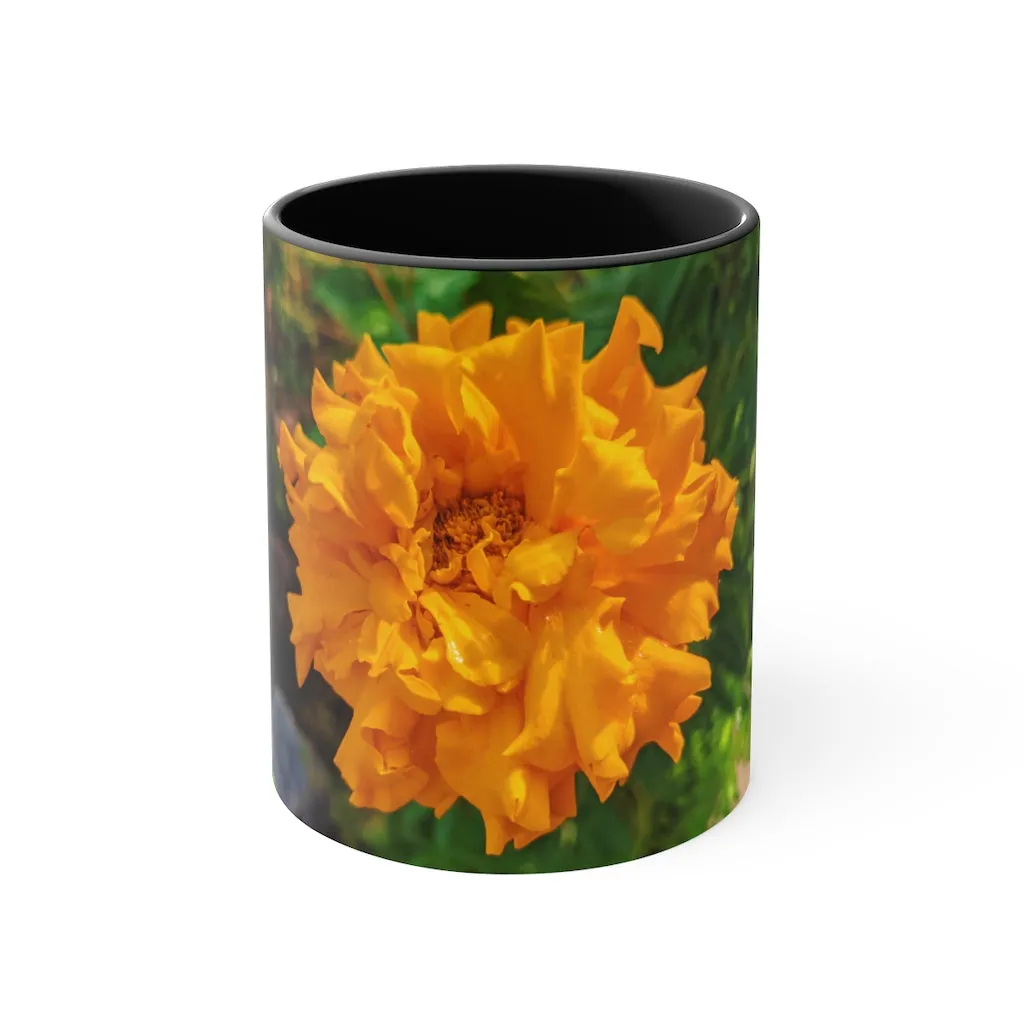 Orange Flower Accent Coffee Mug, 11oz