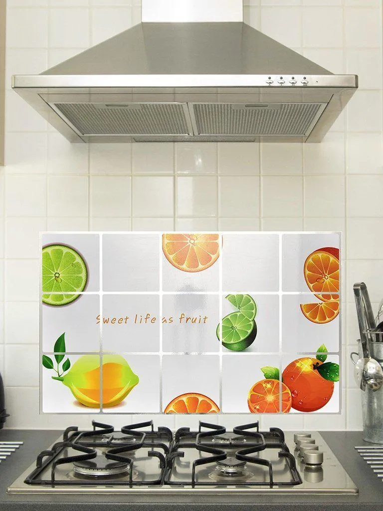 Orange Pattern Oil Proof Sticker