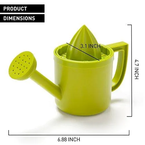 Peleg Design Lemoniere Original Watering Can-Shaped Manual Hand Juicer, Green Plastic Squeezer with Pourer for Lemon or Citrus Juice with Flip Lid for Storage