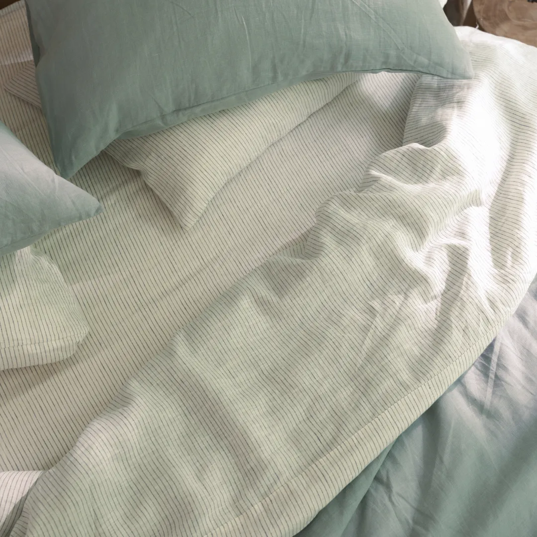 Pencilstripe Linen Duvet Cover