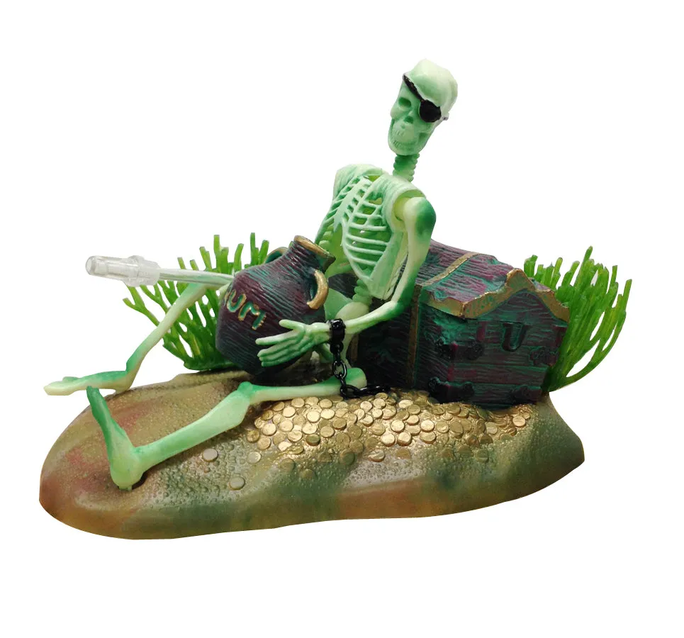 Penn Plax Air Action Skeleton Treasure with Jug