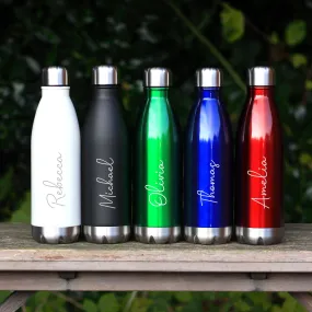 Personalised 500ml Double Walled Water Bottle with Cursive Lettering