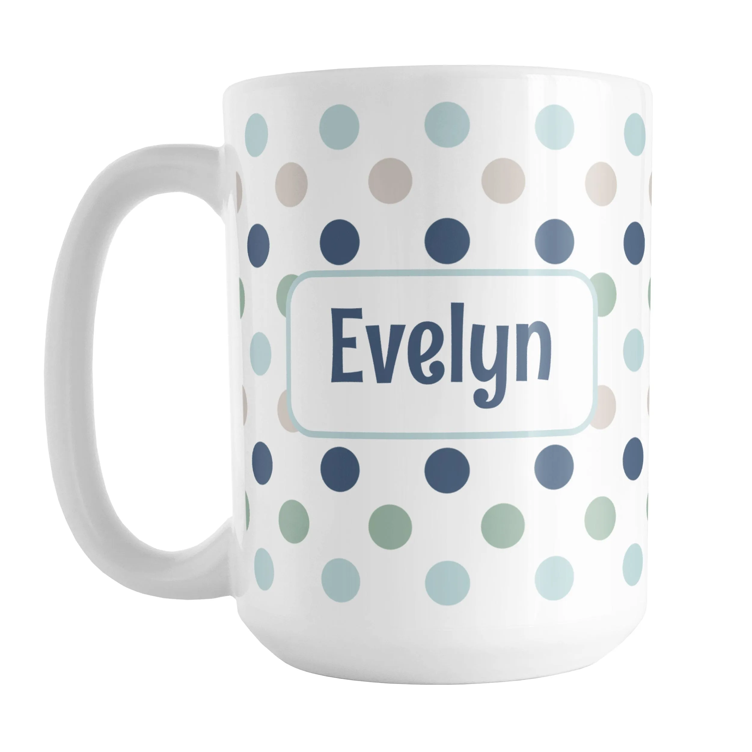 Personalized Coastal Polka Dots Mug