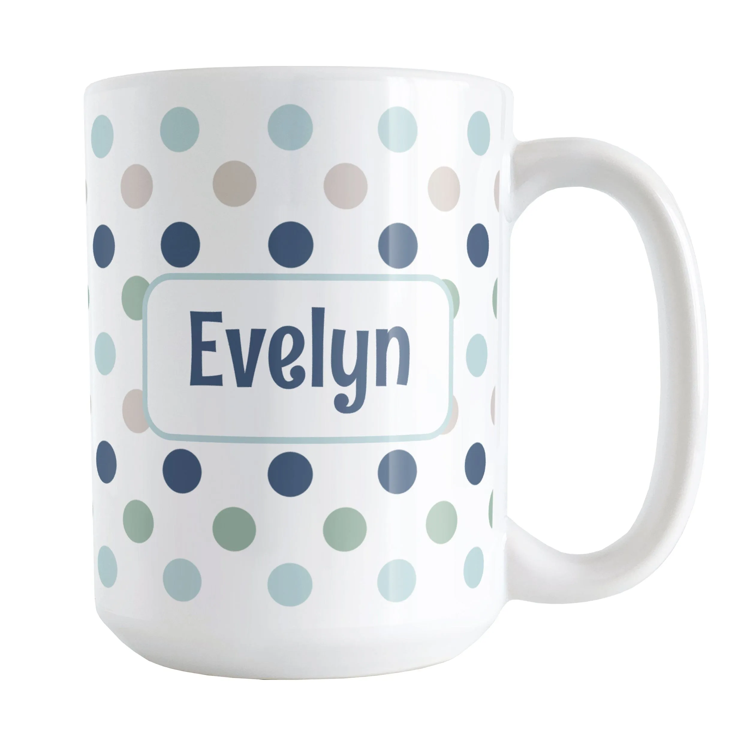 Personalized Coastal Polka Dots Mug