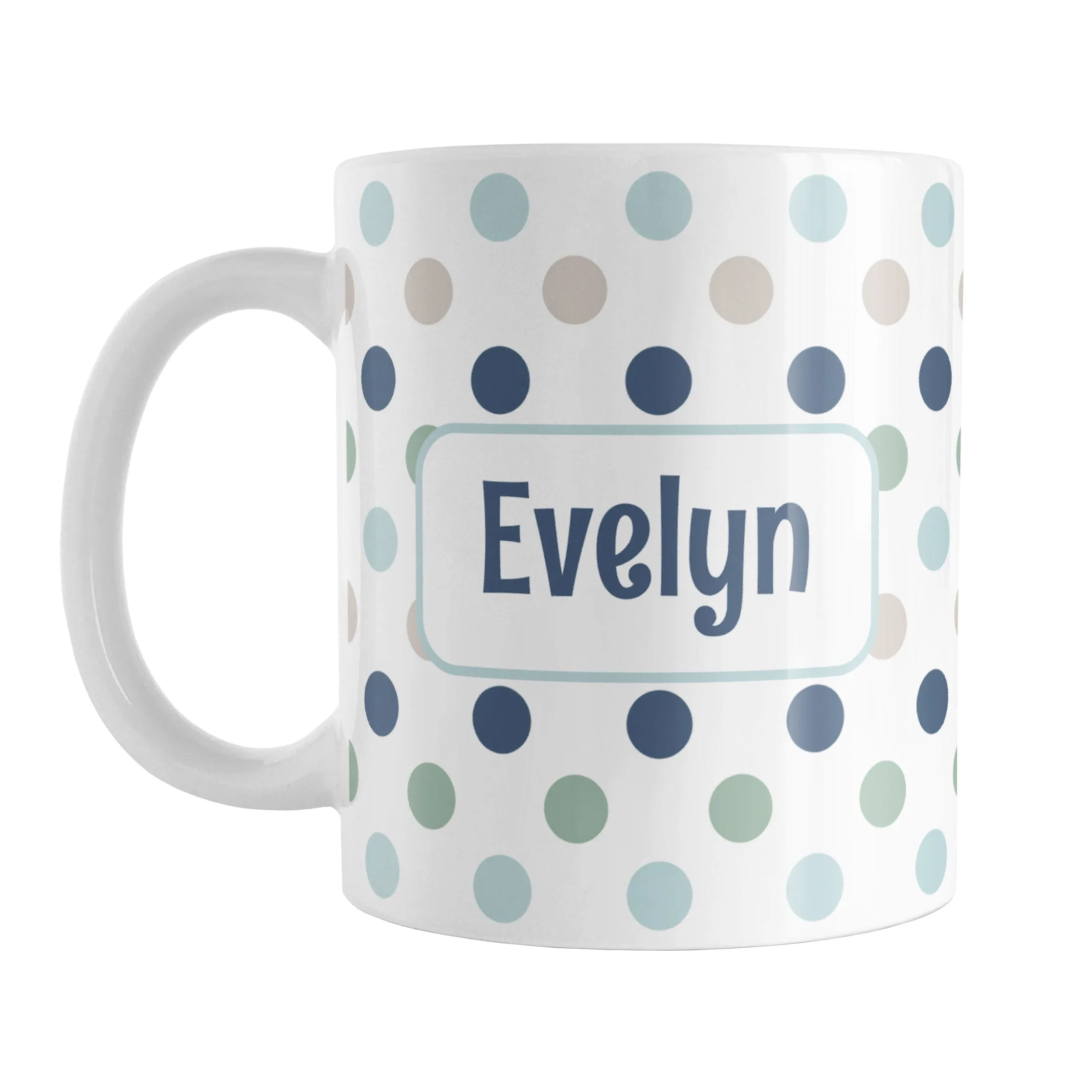 Personalized Coastal Polka Dots Mug