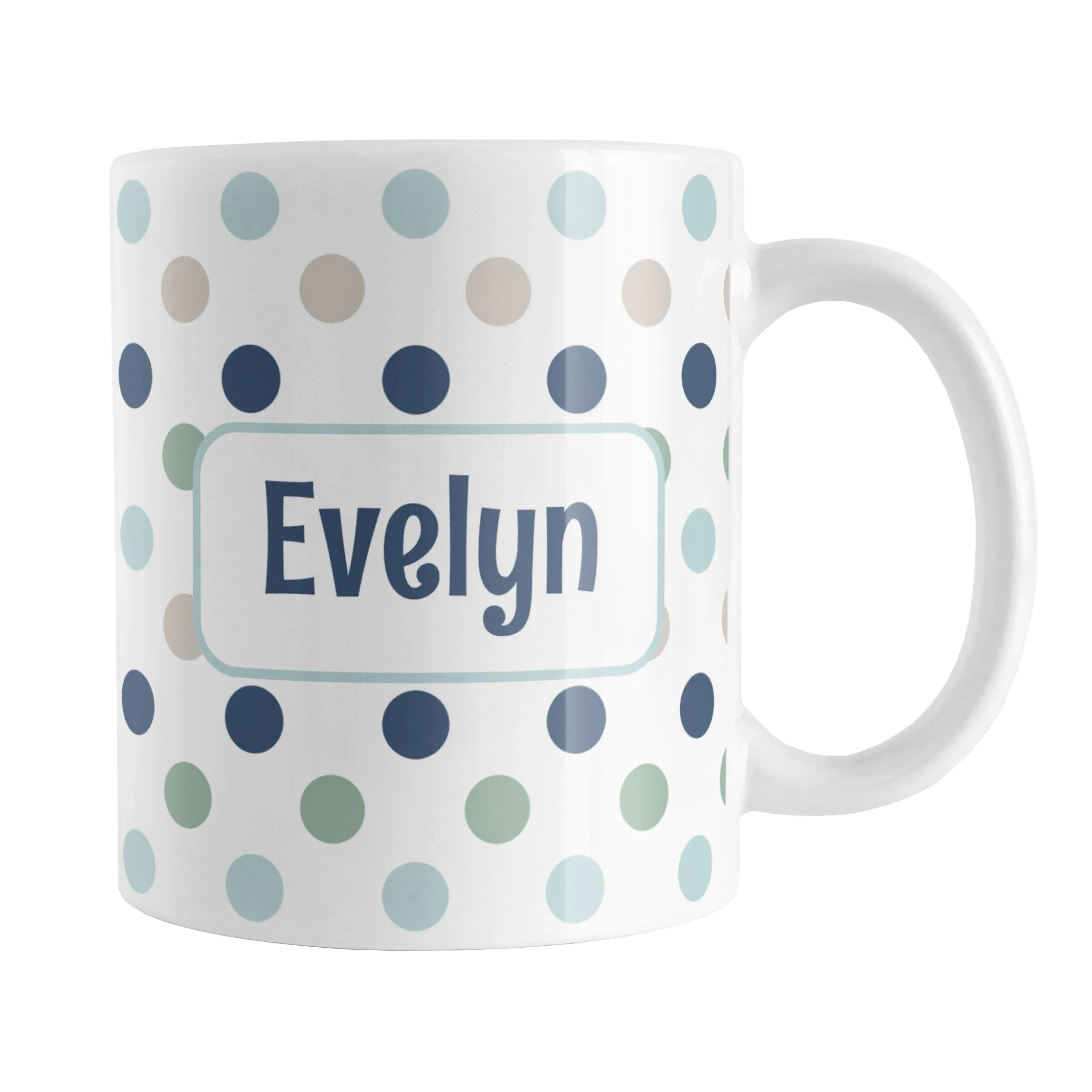 Personalized Coastal Polka Dots Mug