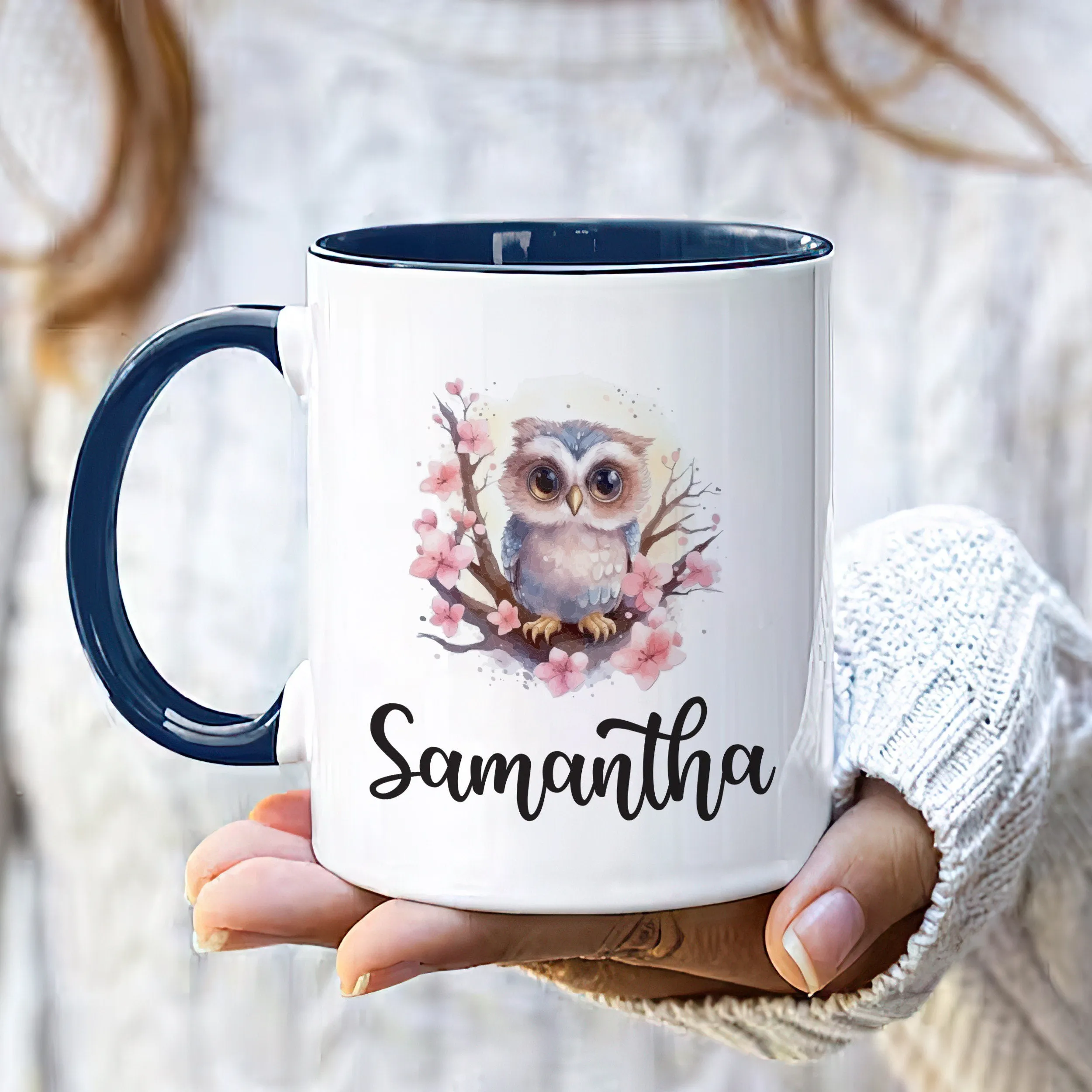 Personalized Owl Mug - Customizable Coffee Cup for Owl Lovers, Unique Handcrafted Gift Idea for Birthdays, Anniversaries, Special Occasions