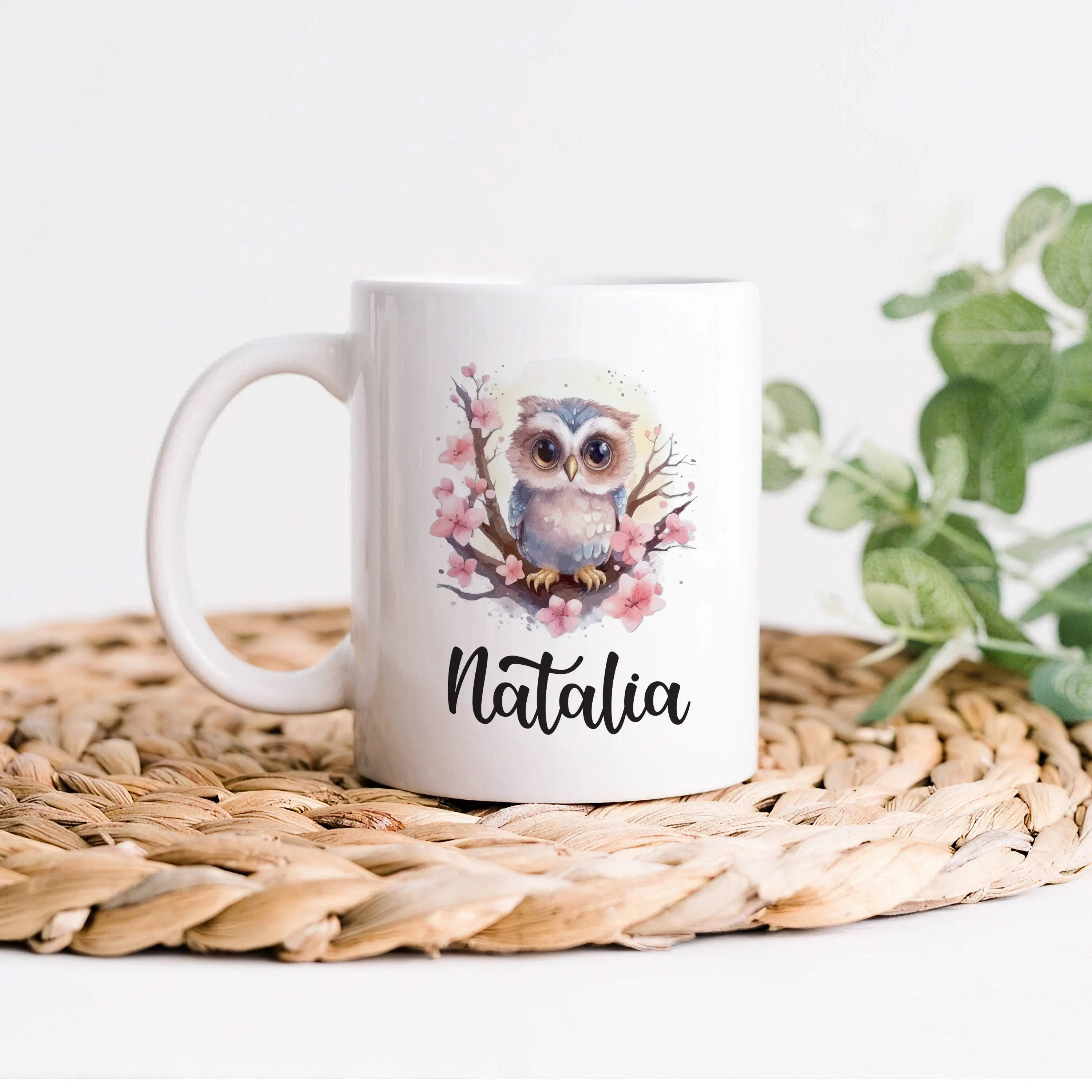 Personalized Owl Mug - Customizable Coffee Cup for Owl Lovers, Unique Handcrafted Gift Idea for Birthdays, Anniversaries, Special Occasions