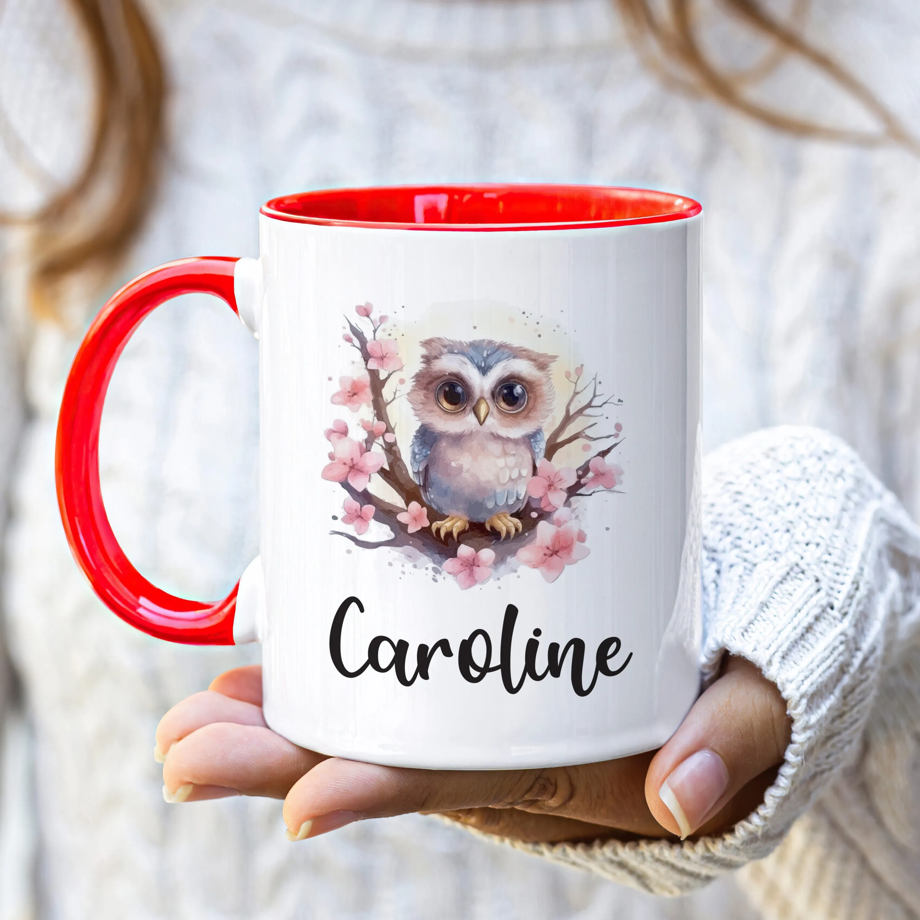 Personalized Owl Mug - Customizable Coffee Cup for Owl Lovers, Unique Handcrafted Gift Idea for Birthdays, Anniversaries, Special Occasions